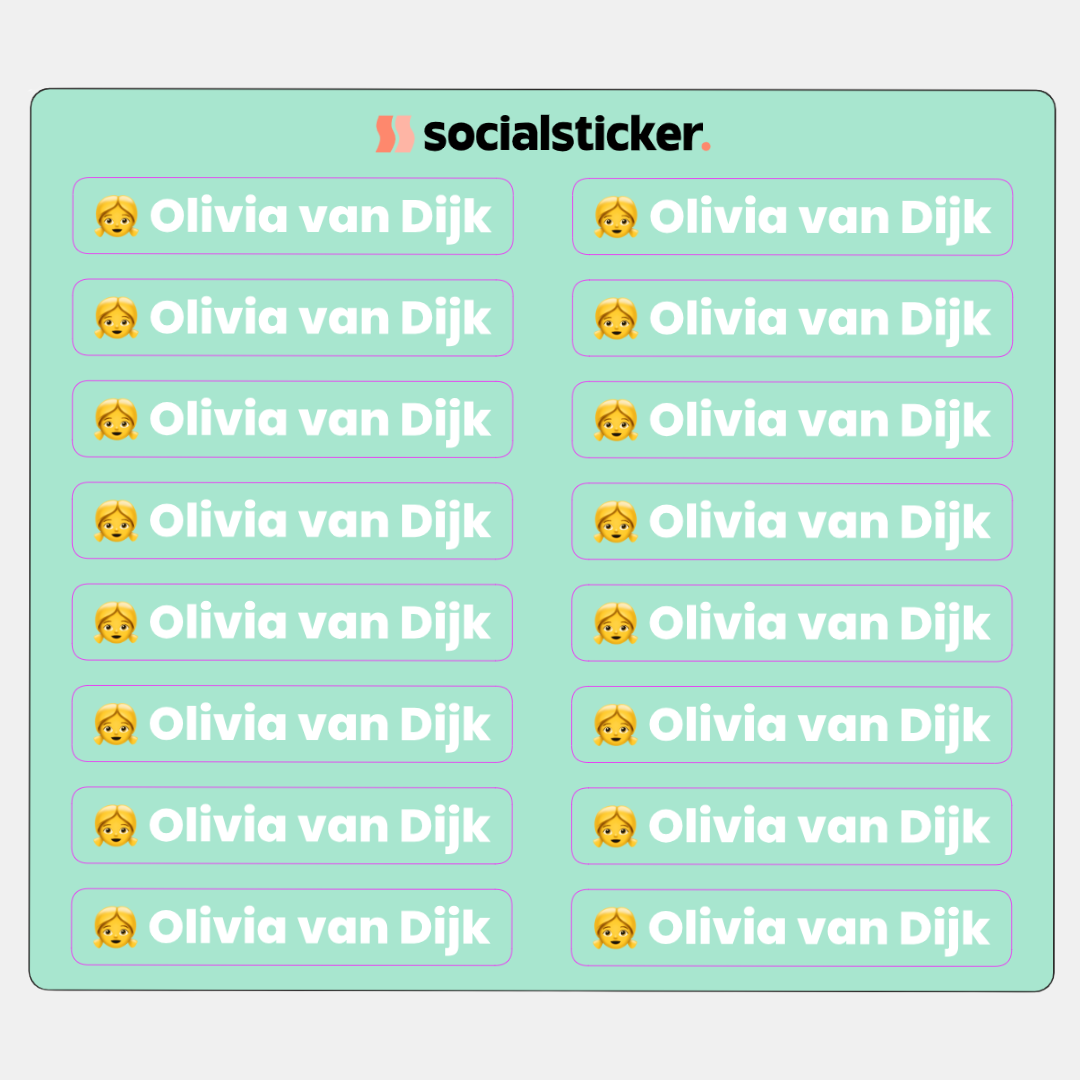 Hippe naamstickers: personaliseer je eigen sticker met naam of tekst