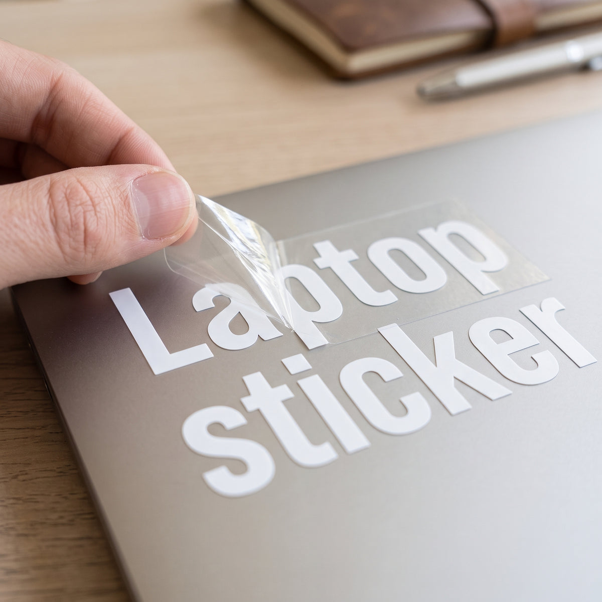 Laptop sticker met eigen tekst